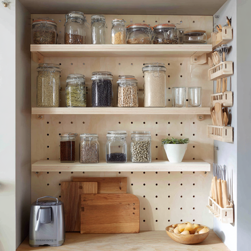 Step-by-Step DIY Pantry Pegboard Shelf