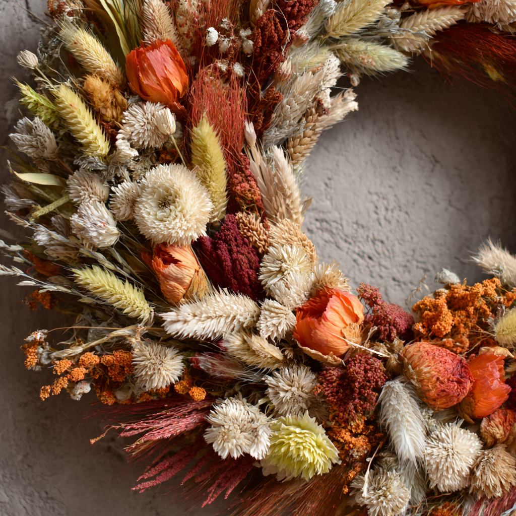 DIY Dried Flower Wreath Autumn
