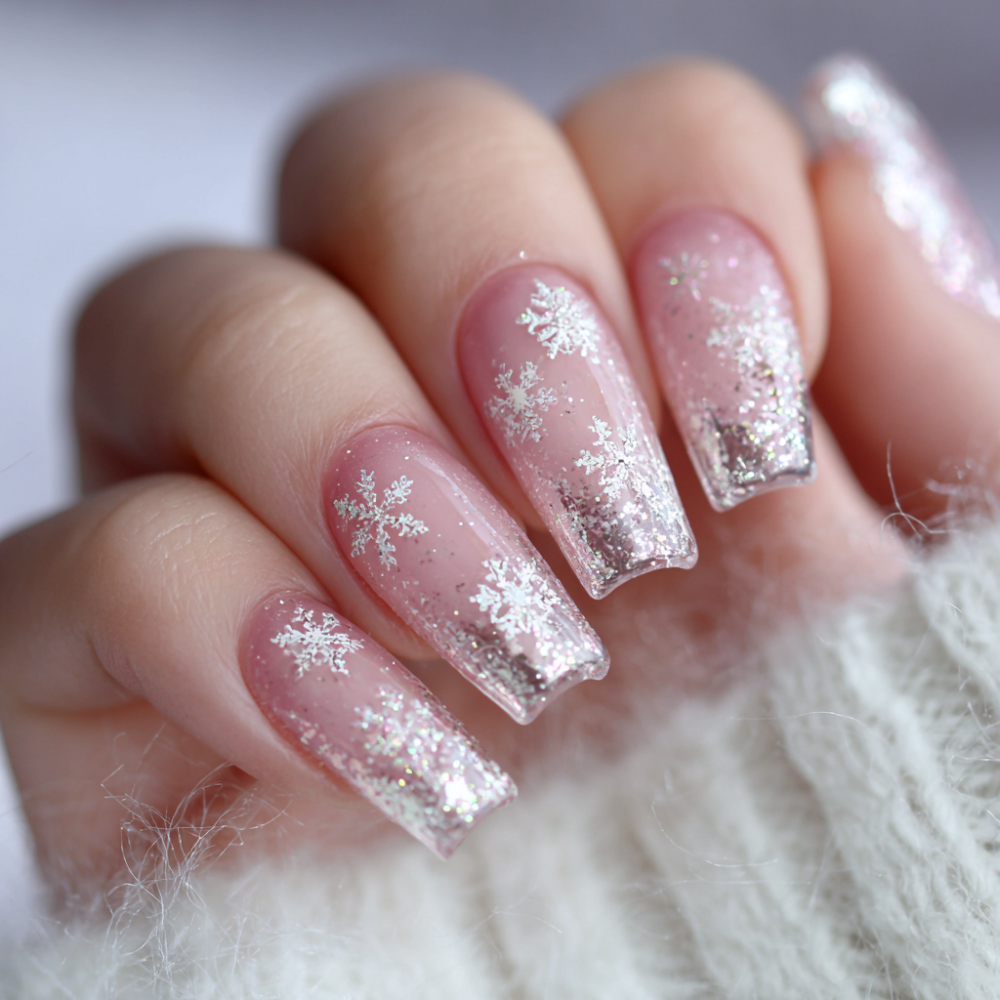 Minimalist Snowflake Nail Ideas