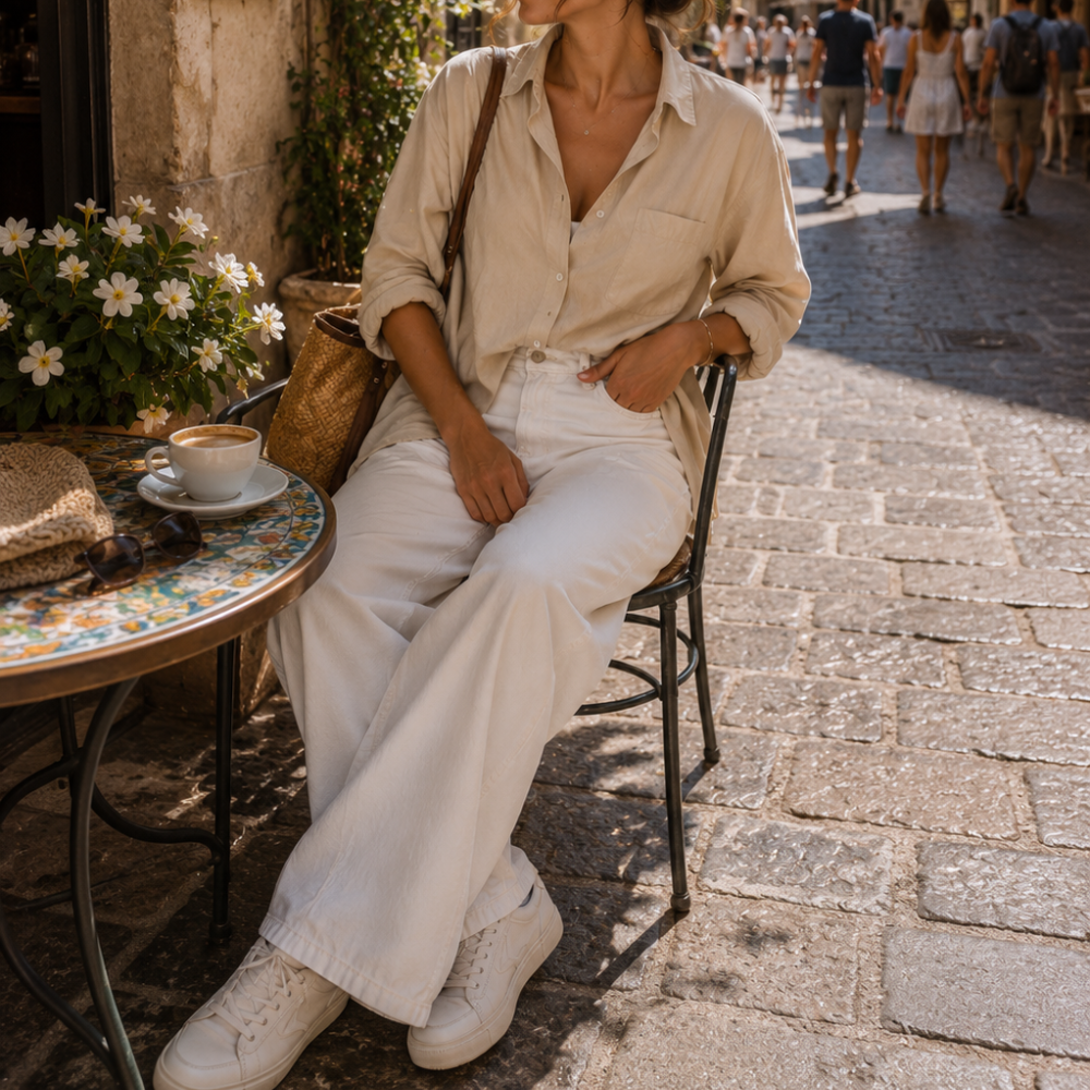 14 Button-Down Shirt Outfit Ideas with Wide-Leg Jeans for Summer (Chic, Breezy & Effortlessly Stylish 👖🤍)