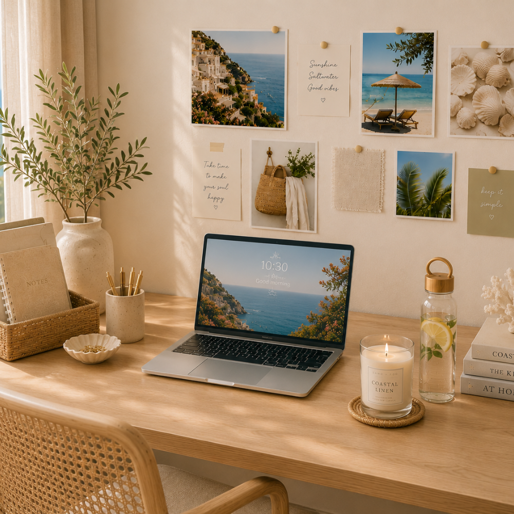 14 Summer Desk Decor Ideas (Simple, Bright & Productivity-Boosting)