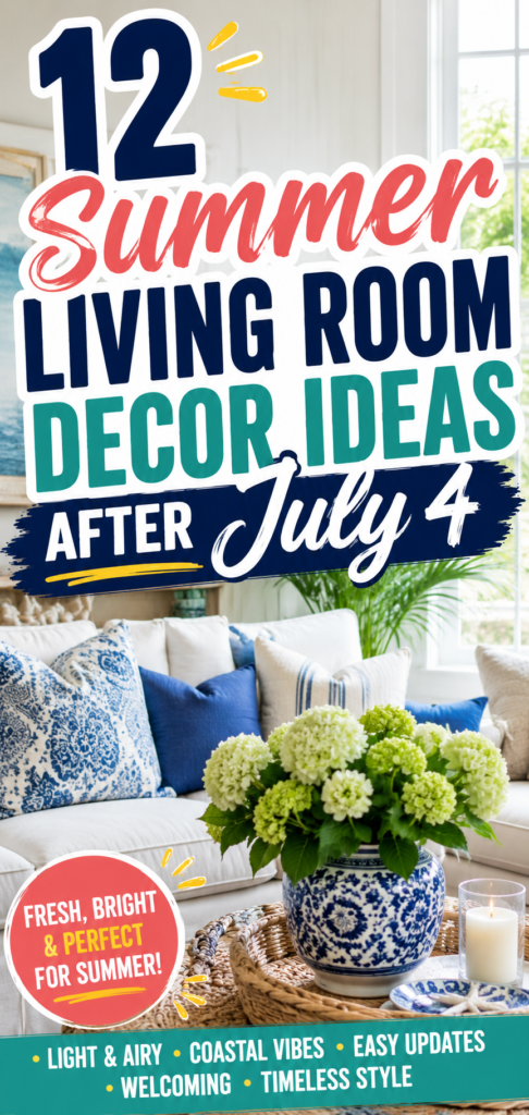 12 Summer Living Room Decor Ideas After July 4