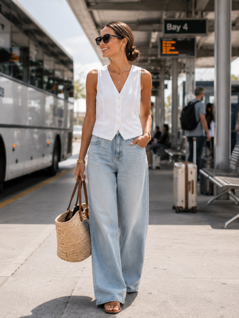 Linen Vest Outfit Ideas for Summer