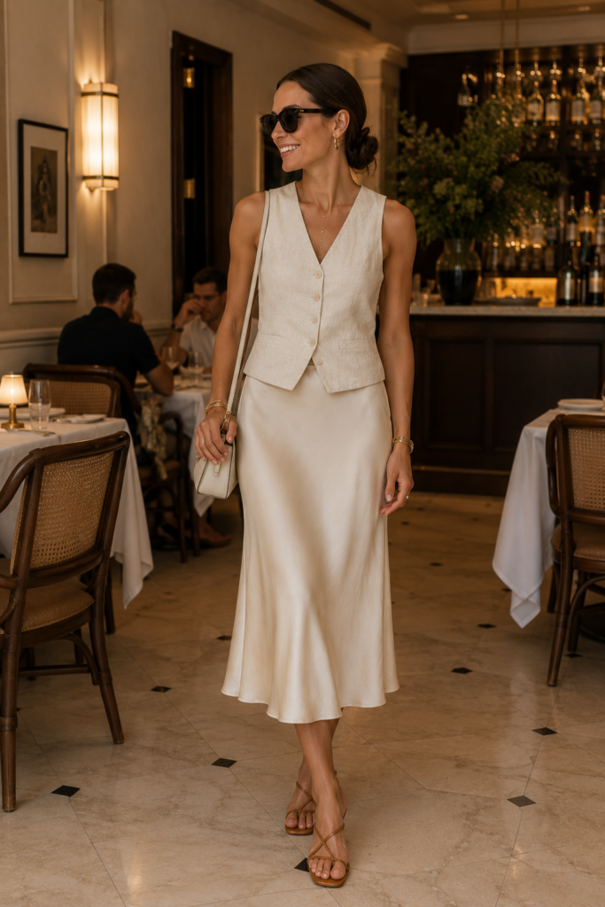 Linen Vest Outfit Ideas for Summer