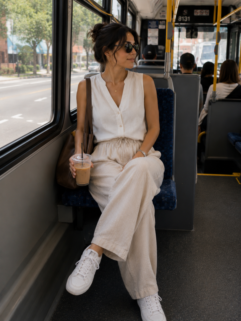 Linen Pants With Sneakers Summer Outfit Ideas