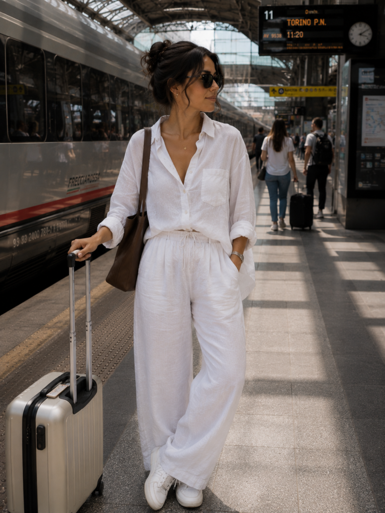 Linen Pants With Sneakers Summer Outfit Ideas