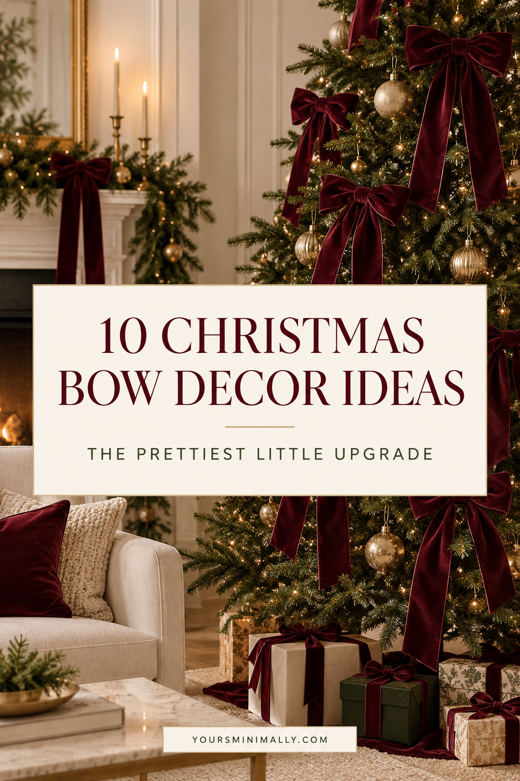 10 Christmas Bow Decor Ideas That Make Your Home Look Instantly Festive Pinterest pin