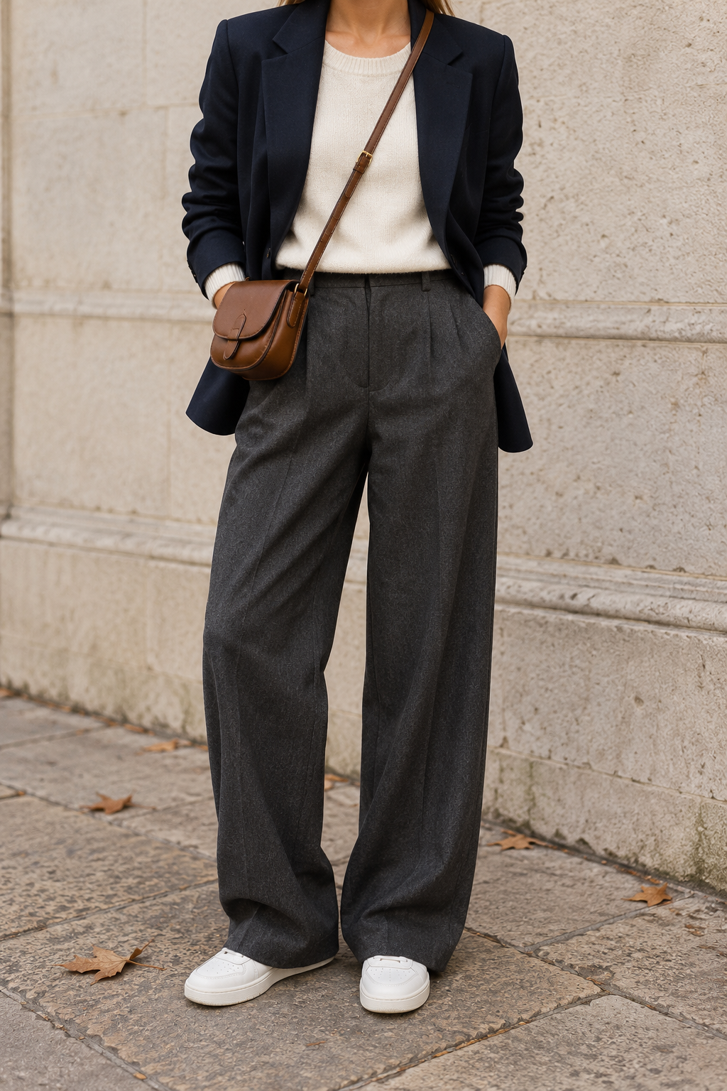 A Navy Blazer — faceless outfit photo