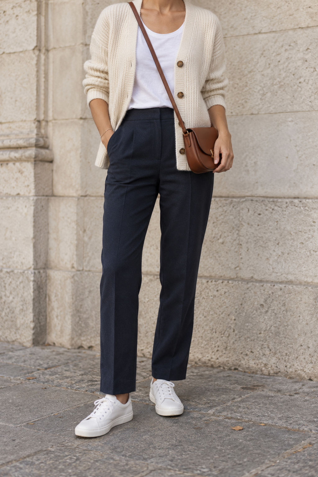 A Practical Day Bag — faceless outfit photo