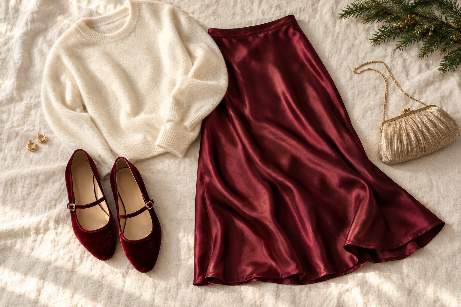 5 Christmas Party Outfits With Flats That Still Feel Dressed Up