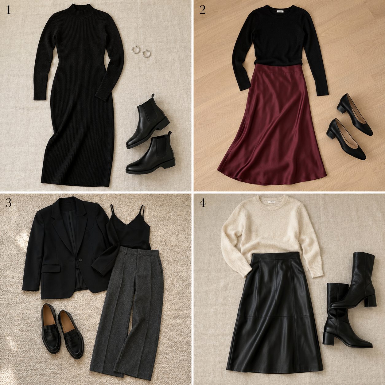 Numbered photo guide to ideas 1 through 4 for Halloween party outfits