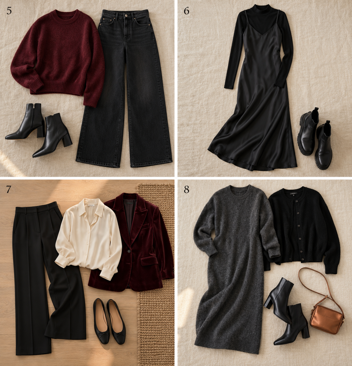 Numbered photo guide to ideas 5 through 8 for Halloween party outfits