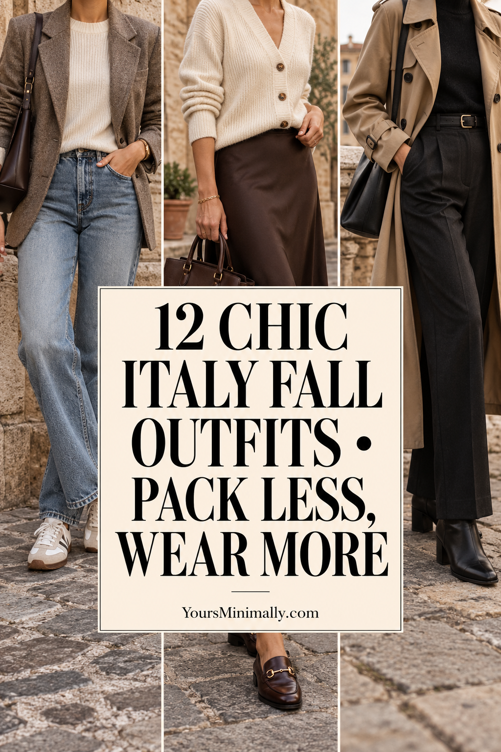 12 Chic Italy Fall Outfits That Help You Pack Less — Pinterest pin with faceless outfit photos