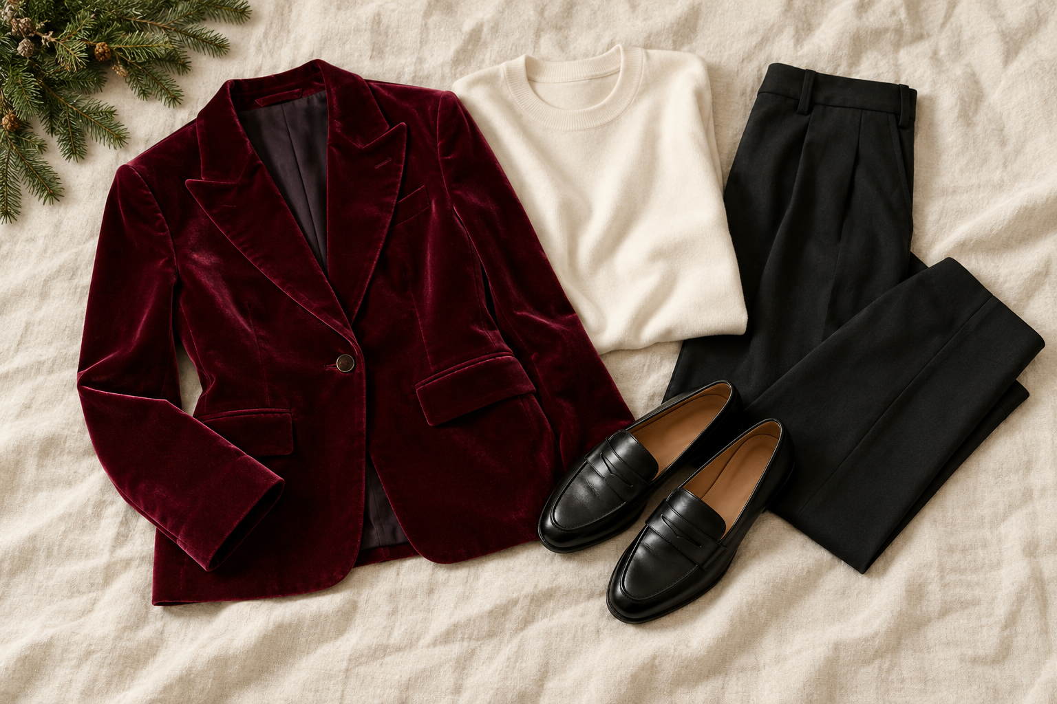 10 Office Christmas Party Outfits With Trousers That Feel Polished and Festive