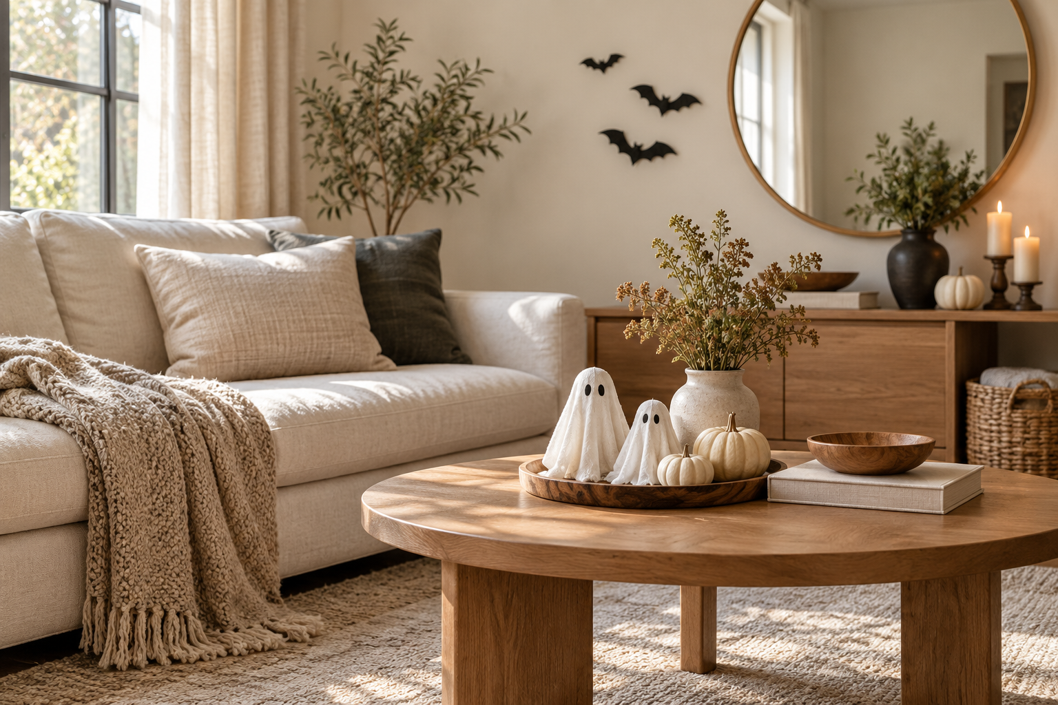 8 Neutral Halloween Decor Ideas That Make a Small Home Feel Cozy