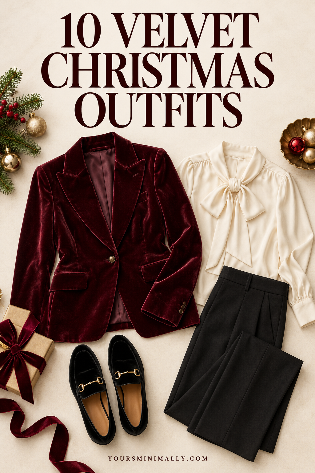 10 velvet Christmas outfits pin